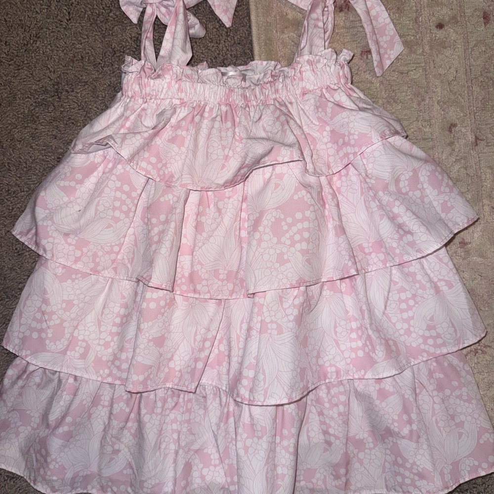 Pink Ruffled Kids Dress